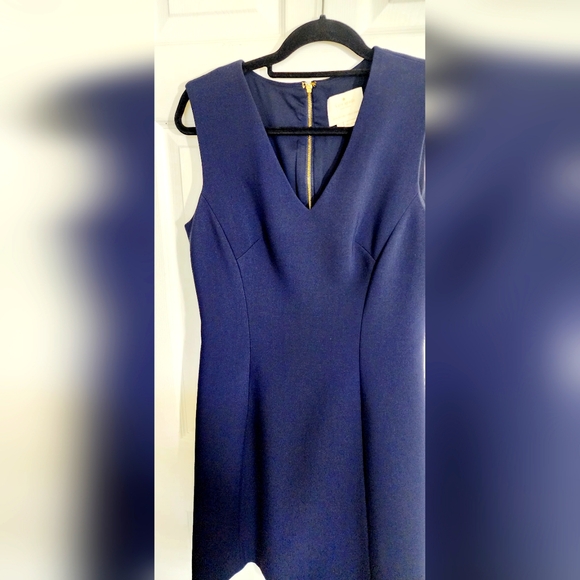 KATE SPADE SIZE 10 DRESS DARK BLUE MIDI - Picture 2 of 10